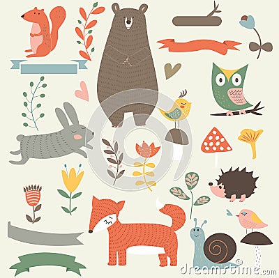 Forest animals Vector Illustration