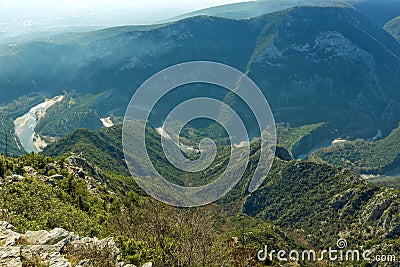 Forest around Nestos Gorge near town of Xanthi, Greece Stock Photo