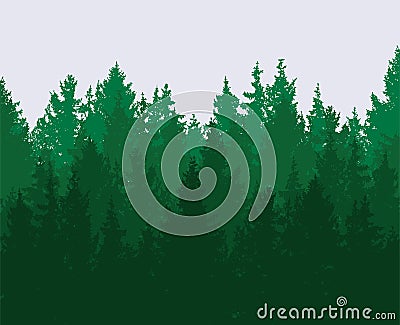 Forest background. green spring woods, nature landscape. vector Vector Illustration