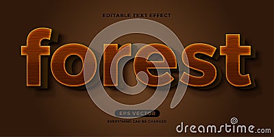 Forest Brown editable text effect vector Stock Photo