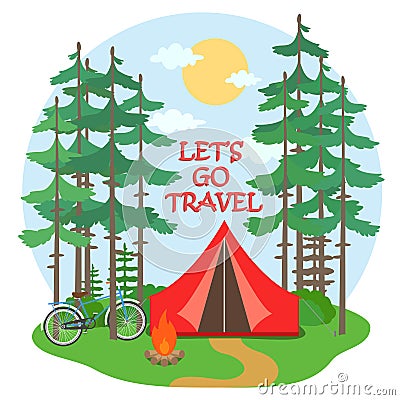 Forest camp Vector Illustration