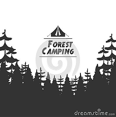 Forest camping background Vector Illustration