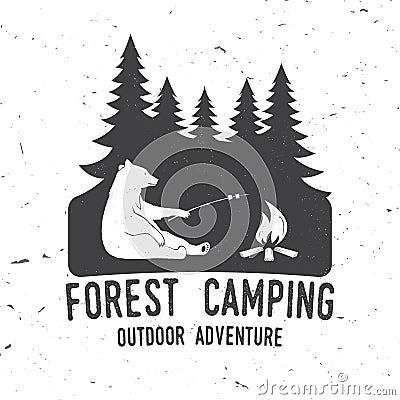 Forest Camping extreme adventure . Vector illustration. Vector Illustration