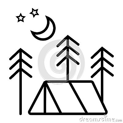 Forest camping icon Cartoon Illustration