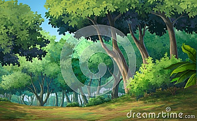 Forest daytime Vector Illustration