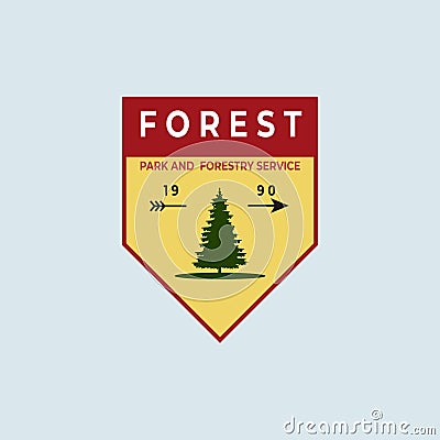 Forest emblem logo icon vector design Vector Illustration