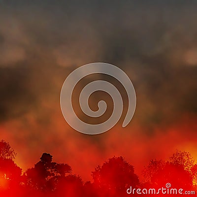 Forest fire Vector Illustration