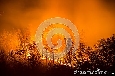 Forest fire, appalachian mountains, scenic Stock Photo