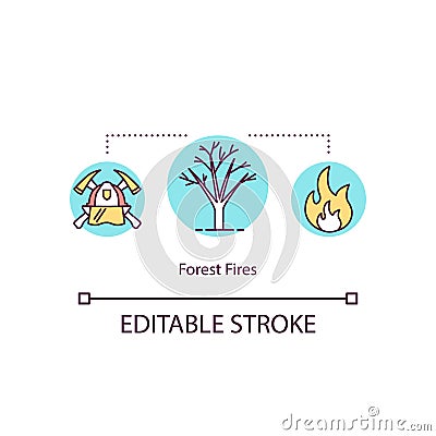Forest fire concept icon Vector Illustration