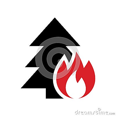 Forest fire hazard sign Vector Illustration