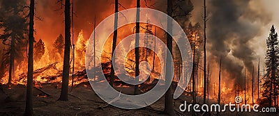 Forest fire impact. nature's fury unleashed Stock Photo