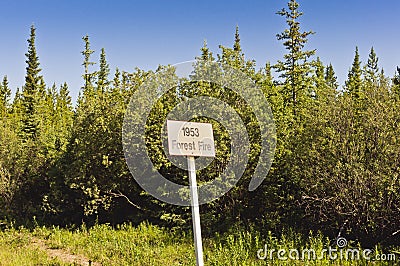 Forest fire information sign Stock Photo