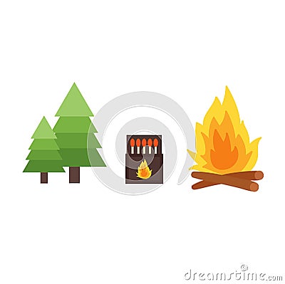 Forest fire vector illustration. Vector Illustration