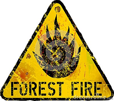 Forest fire warning sign, Vector Illustration