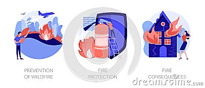 Firefighting vector concept metaphors Vector Illustration