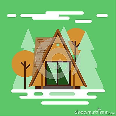 Forest House 2019 Vector Illustration