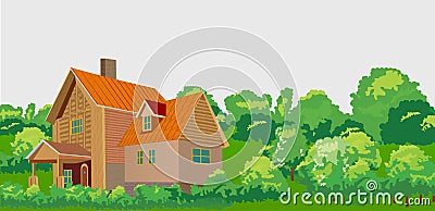 Forest house A Vector Illustration