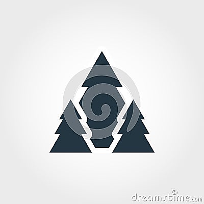 Forest icon. Monochrome style design from icon collection. UI. Pixel perfect simple pictogram forest icon. Web design, apps, softw Stock Photo