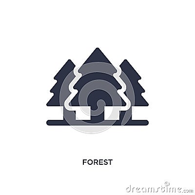forest icon on white background. Simple element illustration from camping concept Vector Illustration
