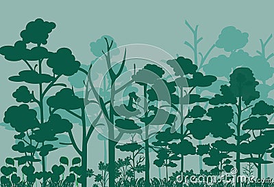 Forest landscape vector image Vector Illustration