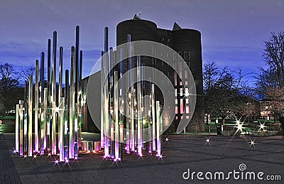 Forest of light sculpture at night Editorial Stock Photo