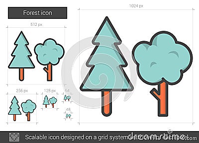 Forest line icon. Vector Illustration