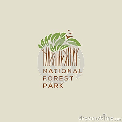 Forest national park logo Vector Illustration