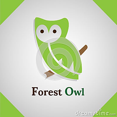 Forest Owl logo vector design Vector Illustration