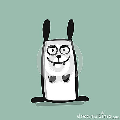 Forest rabbit character, sketch for your design Vector Illustration