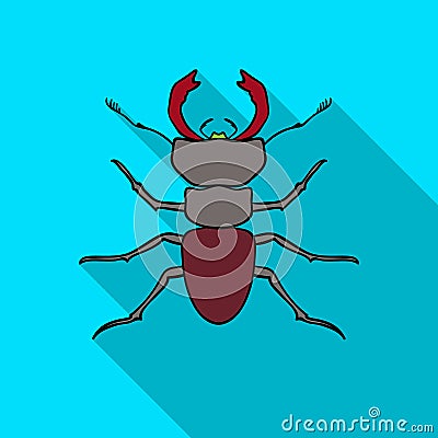 Forest red ant icon in flat style on white background. Insects symbol stock vector illustration. Vector Illustration