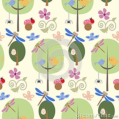 Forest seamless pattern Vector Illustration