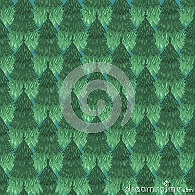 Forest seamless pattern tree Vector Illustration