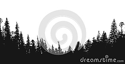 Forest silhouette backdrop Vector Illustration