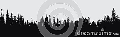 Forest silhouette background. Vector Illustration