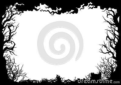 Forest silhouette frame Vector Illustration