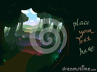 Forest trail background Vector Illustration