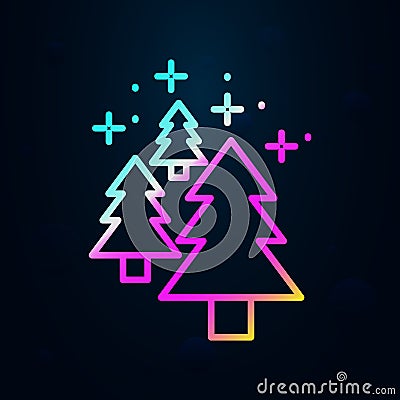 Forest, tree nolan icon. Simple thin line, outline vector of geography icons for ui and ux, website or mobile application Stock Photo