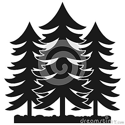 Forest vector epsHand drawn, Crafteroks, svg, free, free svg file, eps, dxf, vector, logo, silhouette, icon, instant download, dig Vector Illustration