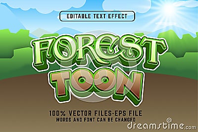 Forest Vector Text Effect Editable Vector Illustration