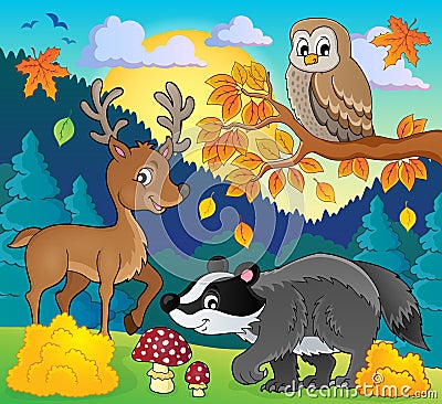 Forest wildlife theme image 3 Vector Illustration