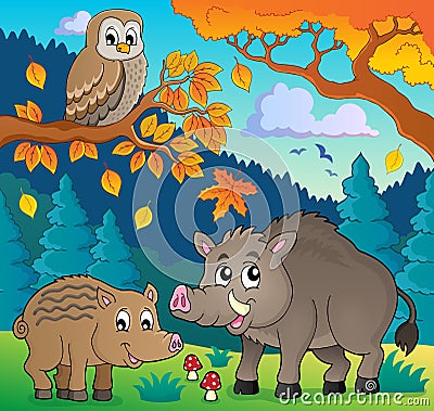 Forest wildlife theme image 5 Vector Illustration