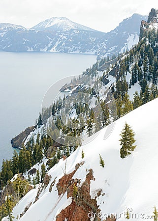 Forested cliffs Stock Photo