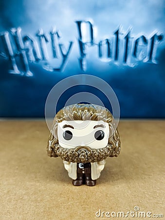 Forester Hagrid figurine. Funko Kinder Joy Harry Potter toy series. Editorial Stock Photo