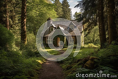 Forester lodge. Generate Ai Stock Photo