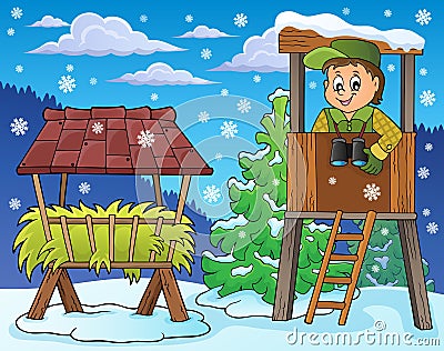 Forester winter theme 4 Vector Illustration