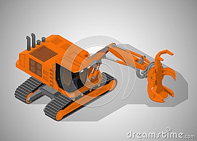 Forestry machinery. Vector Illustration