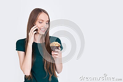 Foretaste of cupcake Stock Photo