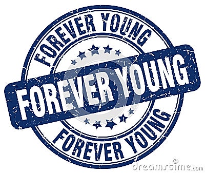 forever young blue stamp Vector Illustration