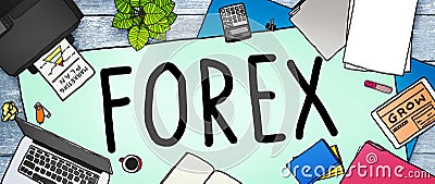 Forex Foreign Exchange Financial Marketing Concept Stock Photo