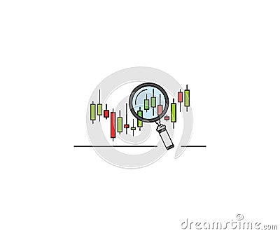 Forex market research conceptual icon. Forex chart vector design Vector Illustration